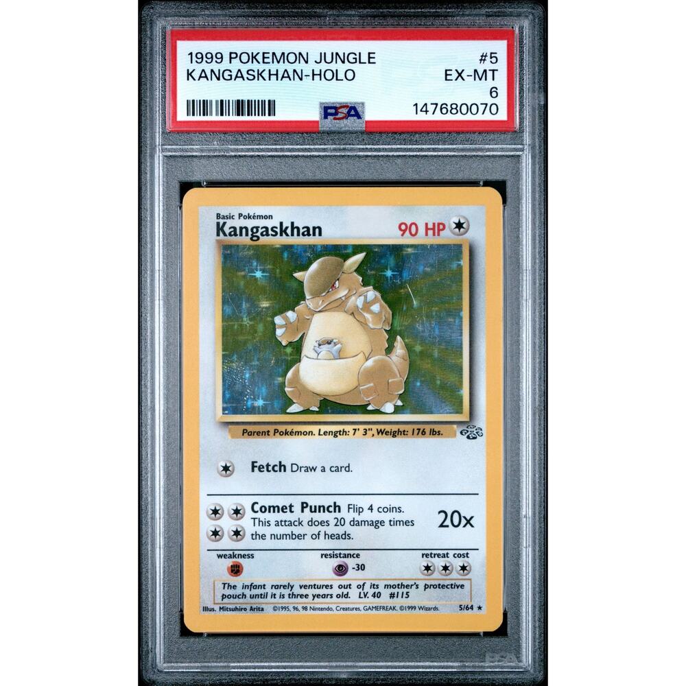 PSA 6 EX-MT Kangaskhan 5/64 Pokémon 1999 Unlimited Jungle Holo Rare Card Graded